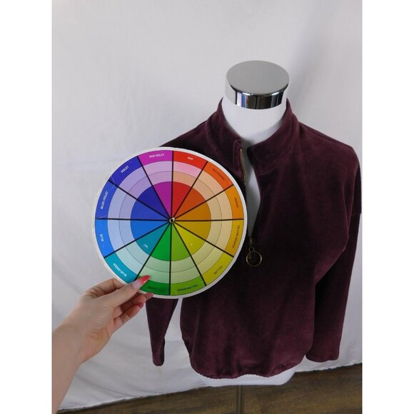 Arizona Jean Co Pullover Womens Medium Burgundy Half Zip Corduroy Rib Ring Pull - Picture 10 of 12